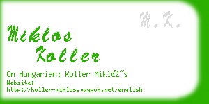 miklos koller business card